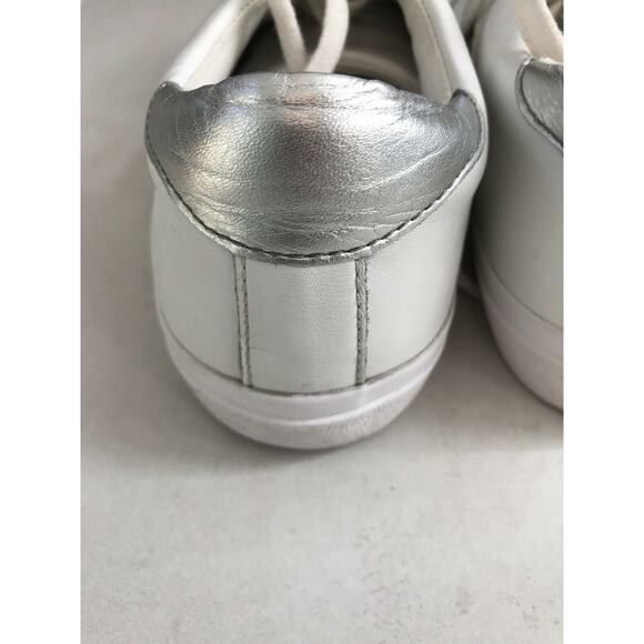 Madewell Print Leather Lace Up White Sneakers Unisex - Picture 7 of 8